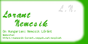 lorant nemcsik business card